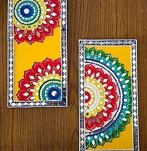 Colourful Rectangular Mirror Lippan Art