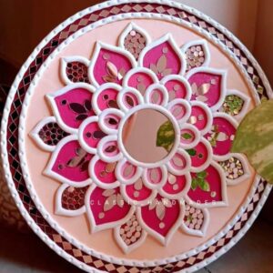 Pink Mirror Lippan Art